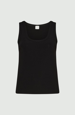 MARELLA Monochrome ribbed viscose top Black 3