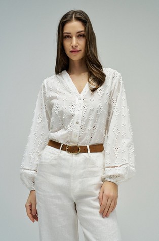 Embroidered cotton blouse
