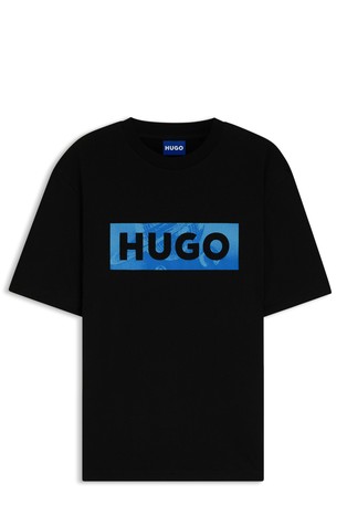 Cotton-jersey T-shirt with logo artwork