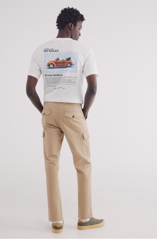 SPRINGFIELD Slim fit udobne cargo hlače Bež - Beige 2
