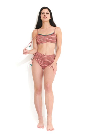 Two-piece bikini set with all-over pattern