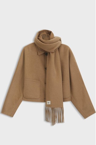 Oversized fit jakna s snemljivim šalom