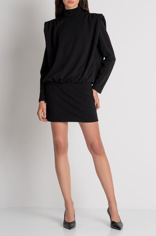 Squared stretch mini dress