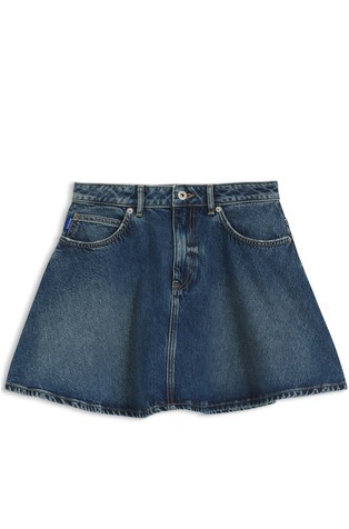 Mini denim krilo z visokim pasom