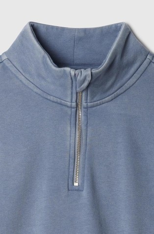 GAP Kids Vintage Soft Half-Zip Cropped Pullover Bainbridge Blue 4