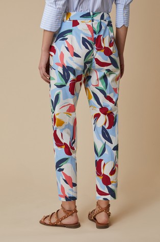 PENNYBLACK Cotton poplin trousers Cream / Multi 2