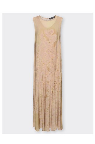 Dolga viskozna obleka s potiskom