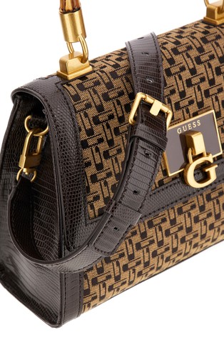 GUESS Stephi logo torba z enim ročajem Rjava - Brown 5