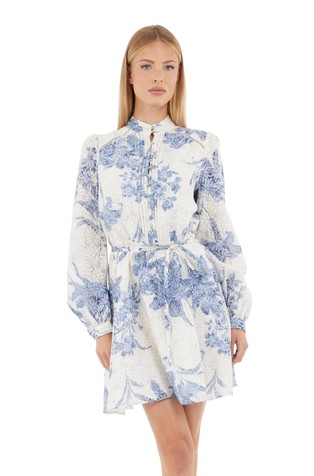Patterned mini shirt dress