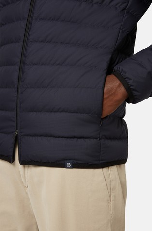 BOGGI MILANO Goose Down Recycled Fabric Bomber Jacket Blue 3