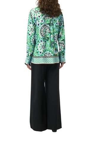 COMMA Patterned viscose blouse Green / Multi 2