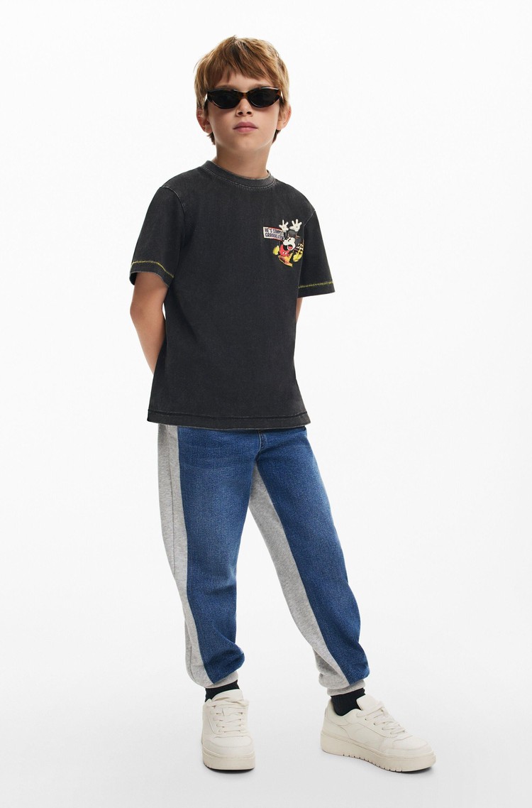 DESIGUAL Mickey Mouse front and back printed T-shirt Black 