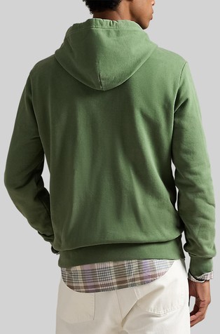 RALPH LAUREN Pulover s kapuco in frotirano notranjostjo Zelena - Fatigue 2