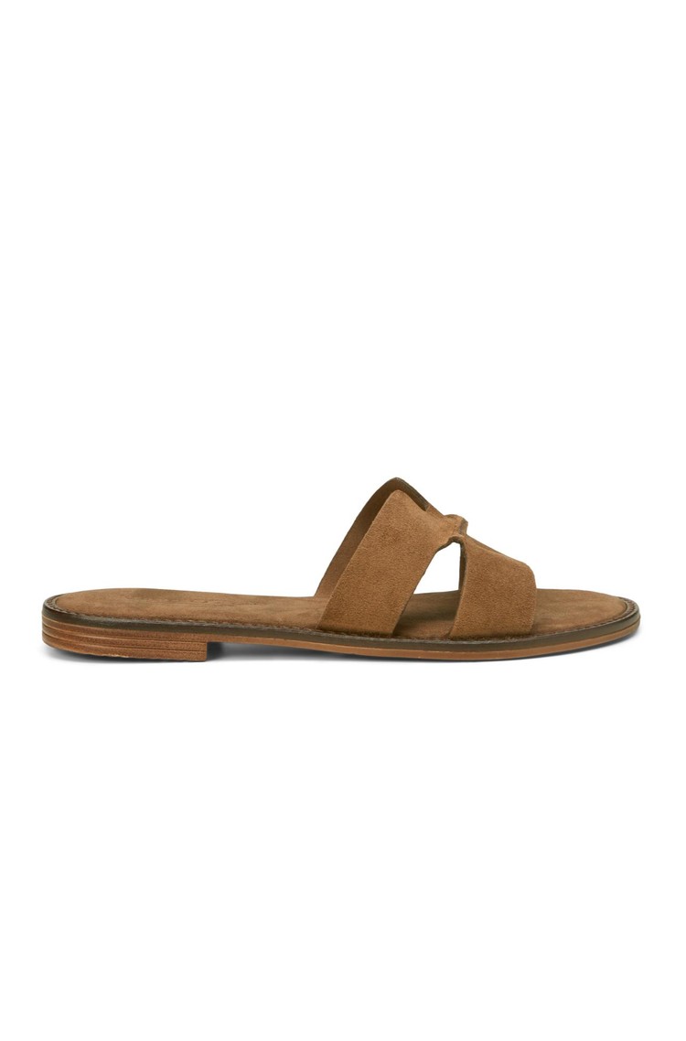 MARC O'POLO Slides in suede Dark Dusty Brown 