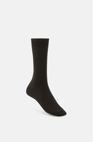 Short Socks Ribbed Design Cotton and Cashmere
