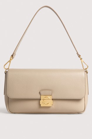 C-Me Lock Large Leather Shoulder Bag