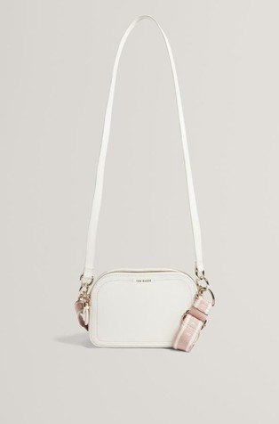 Usnjena torbica za čez ramo z dvema naramnicama