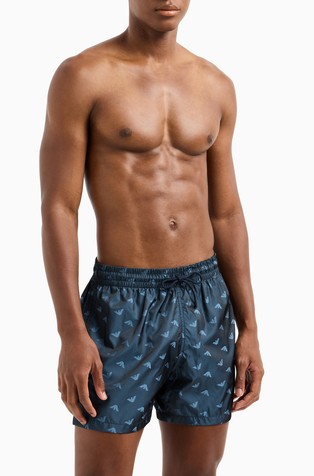 Swim shorts with all-over logo