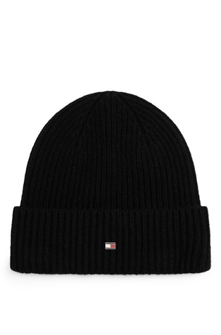 Pletena kapa iz kašmirja s Hilfiger zastavico