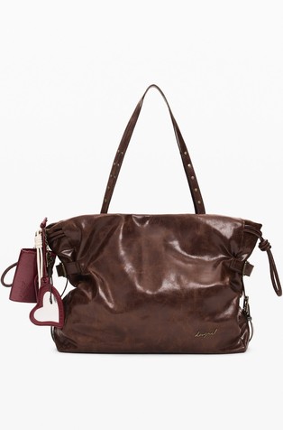 Large shopping bag in faux-leather