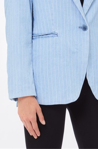 LIU JO Črtast denim suknjič z enorednim zapenjanjem Modra - Blue 3