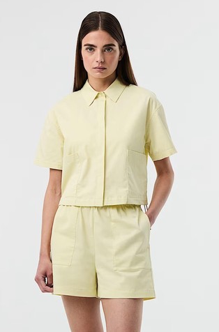 Stretch Organic Cotton Short-Sleeved Blouse