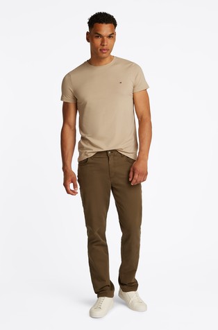 TOMMY HILFIGER Slim fit majica s kratkimi rokavi iz organskega bombaža Rjava - Light Brown 3