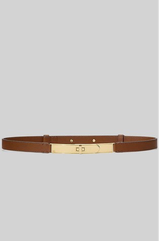 Ozek usnjen pas z vrtljivo zaponko