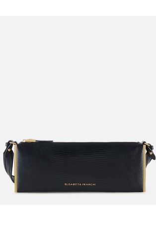 Over-the-shoulder bag with lizard print