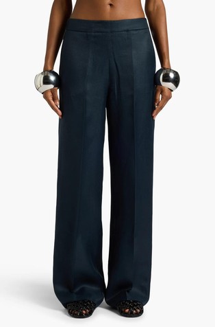 Viscose and linen blend trousers