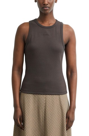 Ribbed cotton tank top