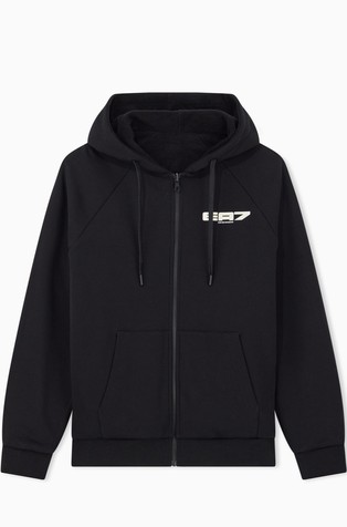 Logo Series reversible hooded zip-up sweatshirt