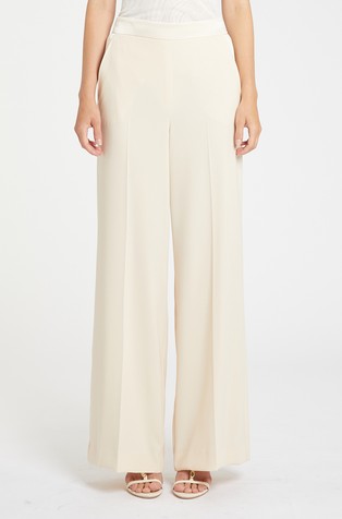 Wide-leg trousers with satin inserts