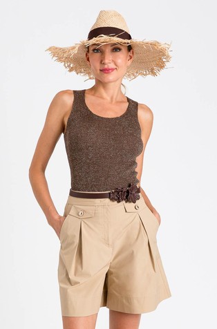 Linen and lurex knited top