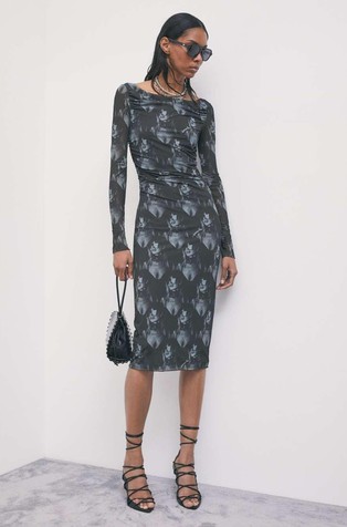 Midi dress with Patrizia all-over print