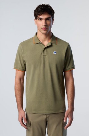 Polo shirt with logo undercollar