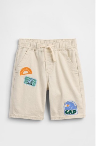 Denim kratke hlače z grafikami za malčke