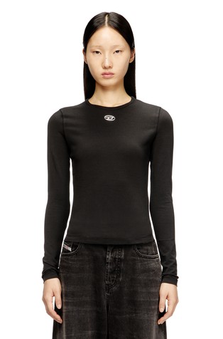 Stretch cotton long sleeve tee