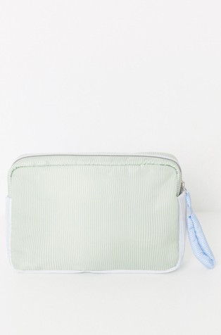 WOMEN'SECRET Medium nylon toiletry bag with striped print Green / Blue 2