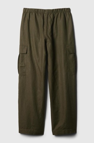 GAP Linen-Cotton Pull-On Cargo Pants Olive Night 8