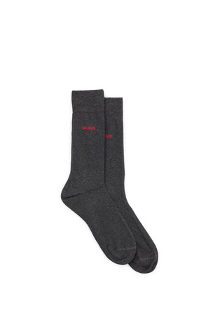 Two of cotton-blend socks with logo