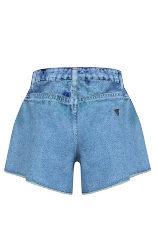 Denim kratke hlače z okrasnimi kamenčki