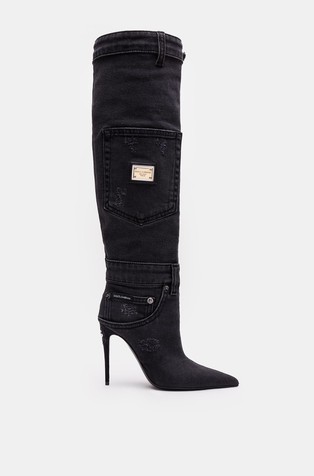 Cardinale denim škornji z raztrganinami