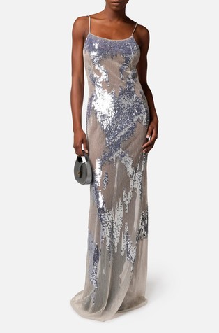 Red Carpet dress made of tulle and sequins
