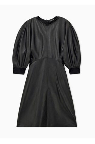 Relaxed fit leather dress