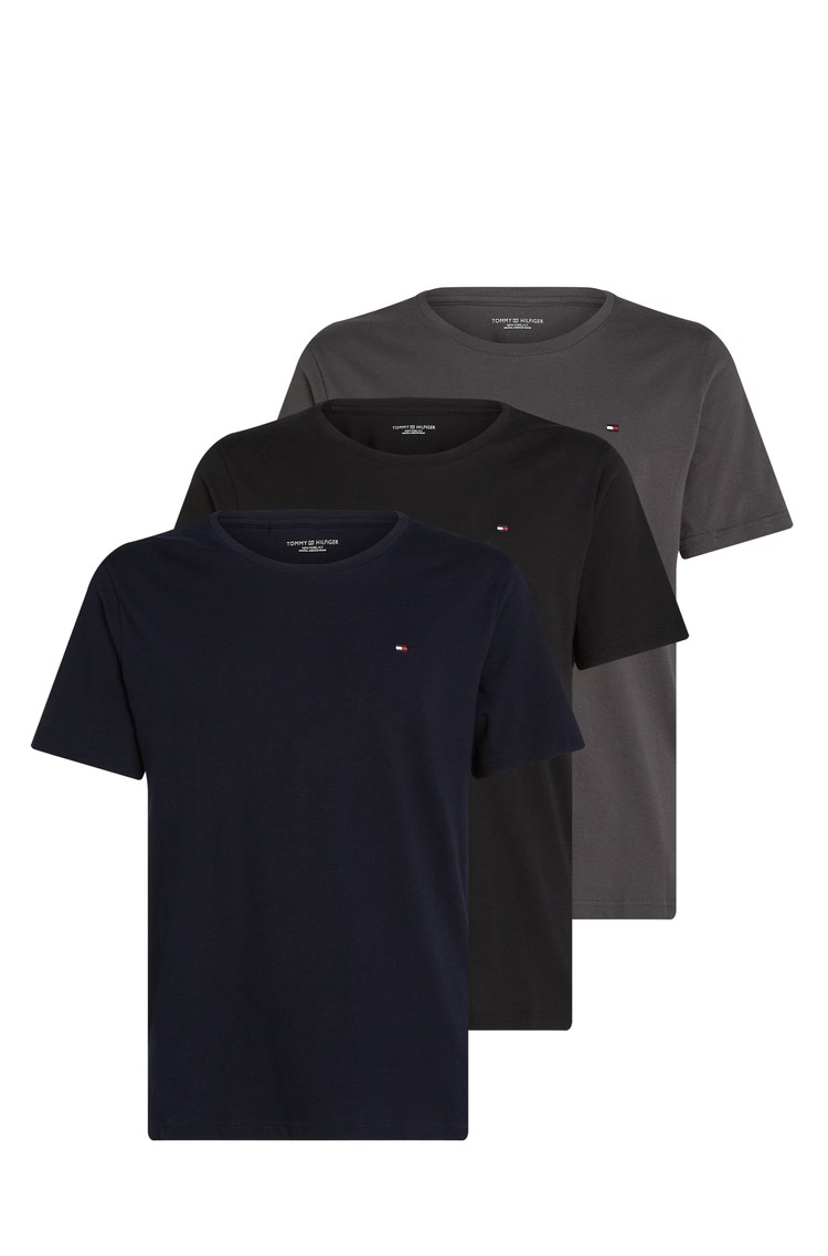 TOMMY HILFIGER Paket 3 bombažnih majic s kratkimi rokavi Večbarvna - Multi 