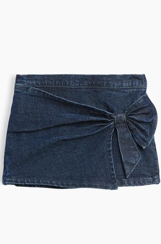 Denim kratke hlače s preklopom in pentljo za malčice