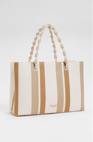 Striped canvas tote