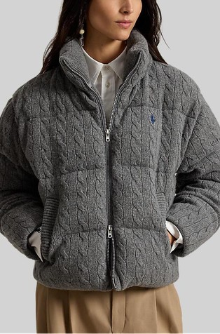 Cable Wool-cashmere Puffer Jacket