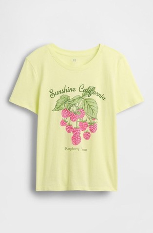 Majica s kratkimi rokavi in potiskom za deklice